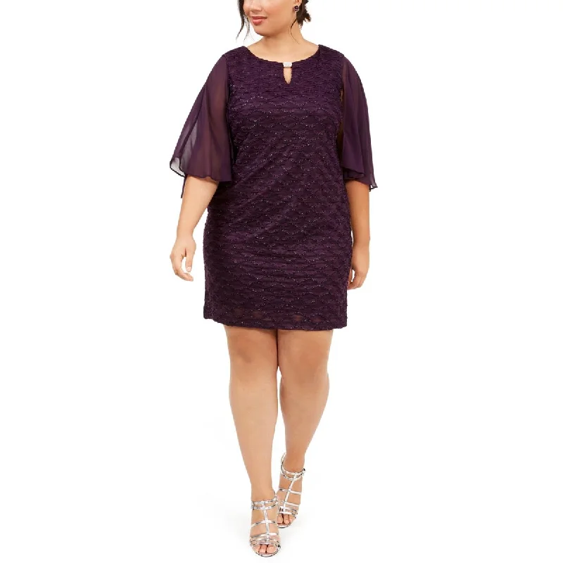 Connected Apparel Womens Plus Sequin Party Cocktail And Party Dress