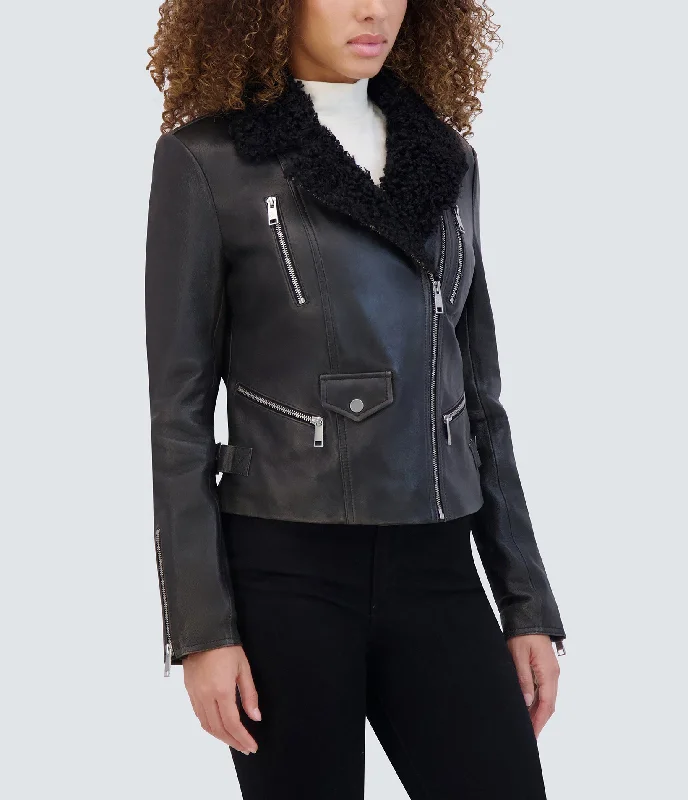 Paley Aviator Style Leather Jacket