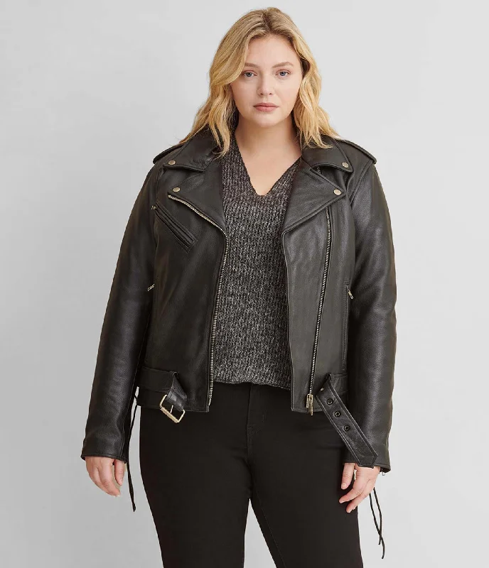 Cleo Plus Size Asymmetrical Performance Moto Rider Jacket