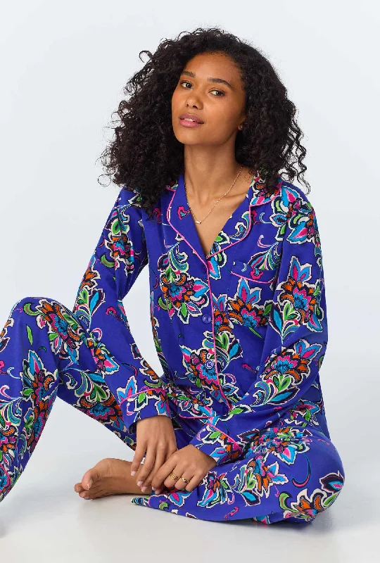 BedHead x Trina Turk Paisley Flower Long Sleeve Classic Stretch Jersey PJ Set