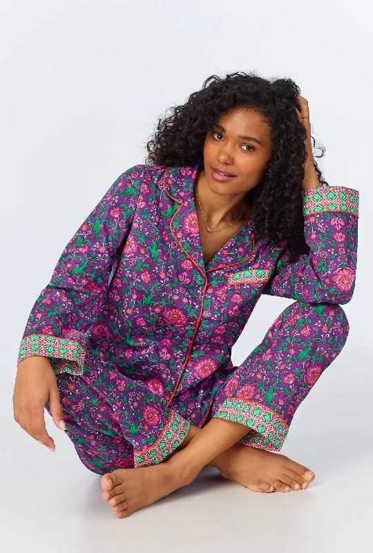 Floral Wonderland Long Sleeve Classic Woven Cotton Poplin Long PJ Set