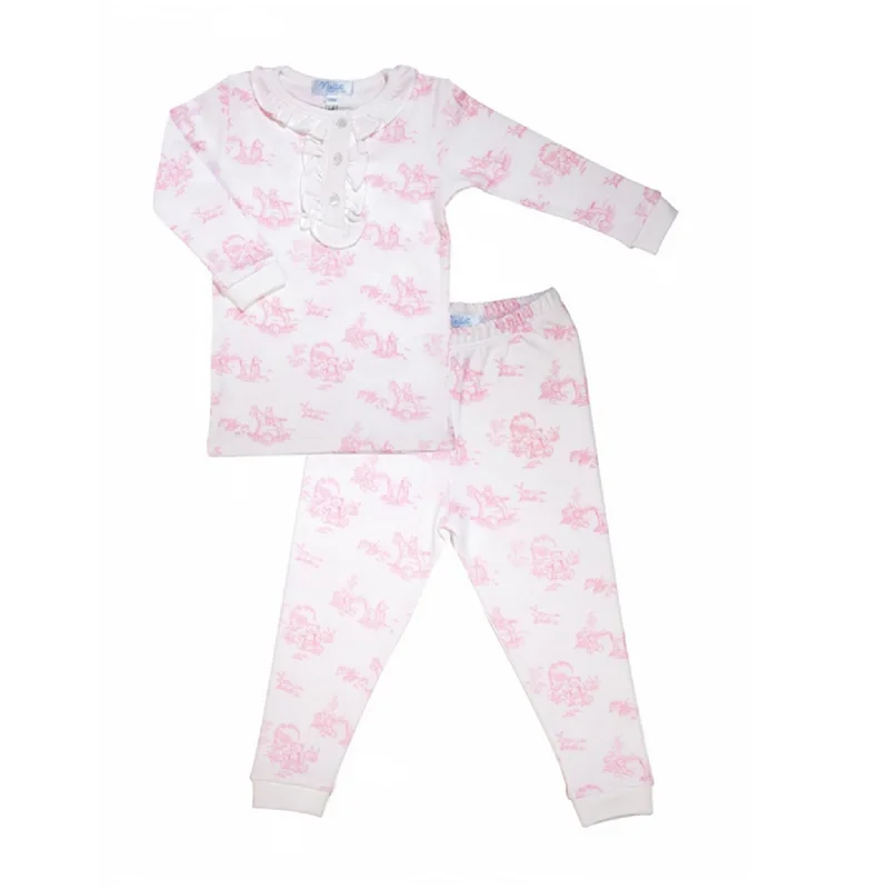 Pink Toile Baby Pajamas